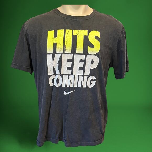 Vintage Nike Hits Keep Coming Shirt Mens XL Football Short Sleeve Shirt Faded - Picture 1 of 9